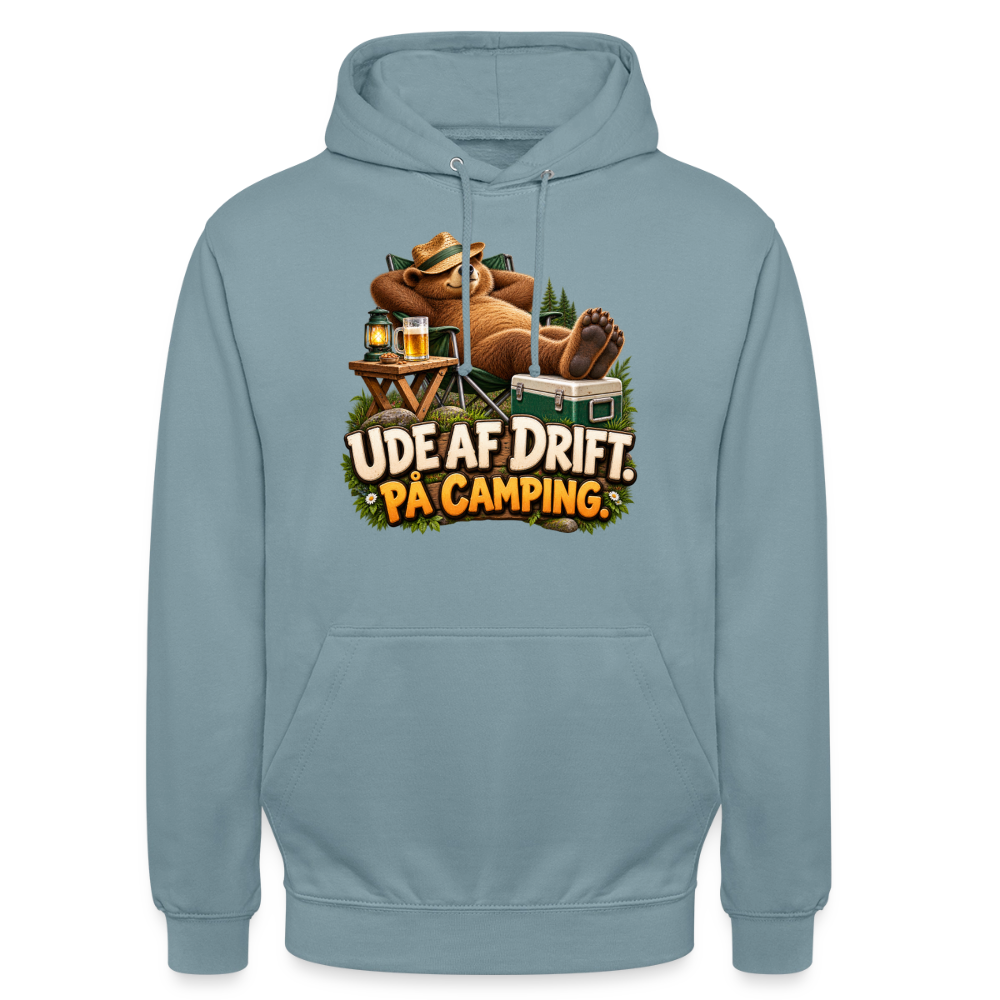 CityShirts - Hoodie - Ude af drift. På camping. - CS035 - gråblå