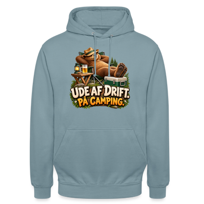 CityShirts - Hoodie - Ude af drift. På camping. - CS035 - gråblå
