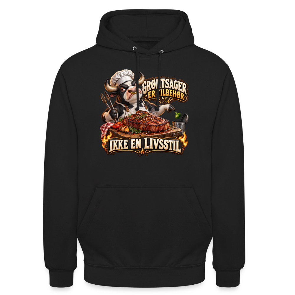 CityShirts - Hoodie - Grøntsager er tilbehør – Ikke en livsstil - CS053 - sort