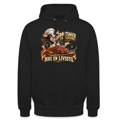 CityShirts - Hoodie - Grøntsager er tilbehør – Ikke en livsstil - CS053 - sort