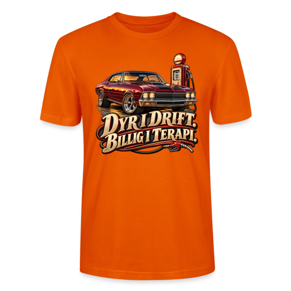 CityShirts - T-shirt - Dyr i drift. Billig i terapi. – V8 - CS029 - mørk orange