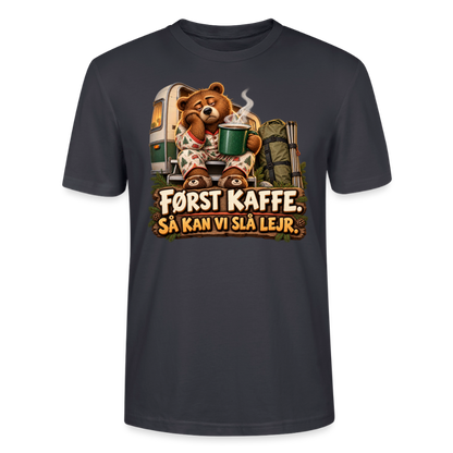 CityShirts - T-shirt - Først kaffe – Så kan vi slå lejr - CS043 - mørk gråblå