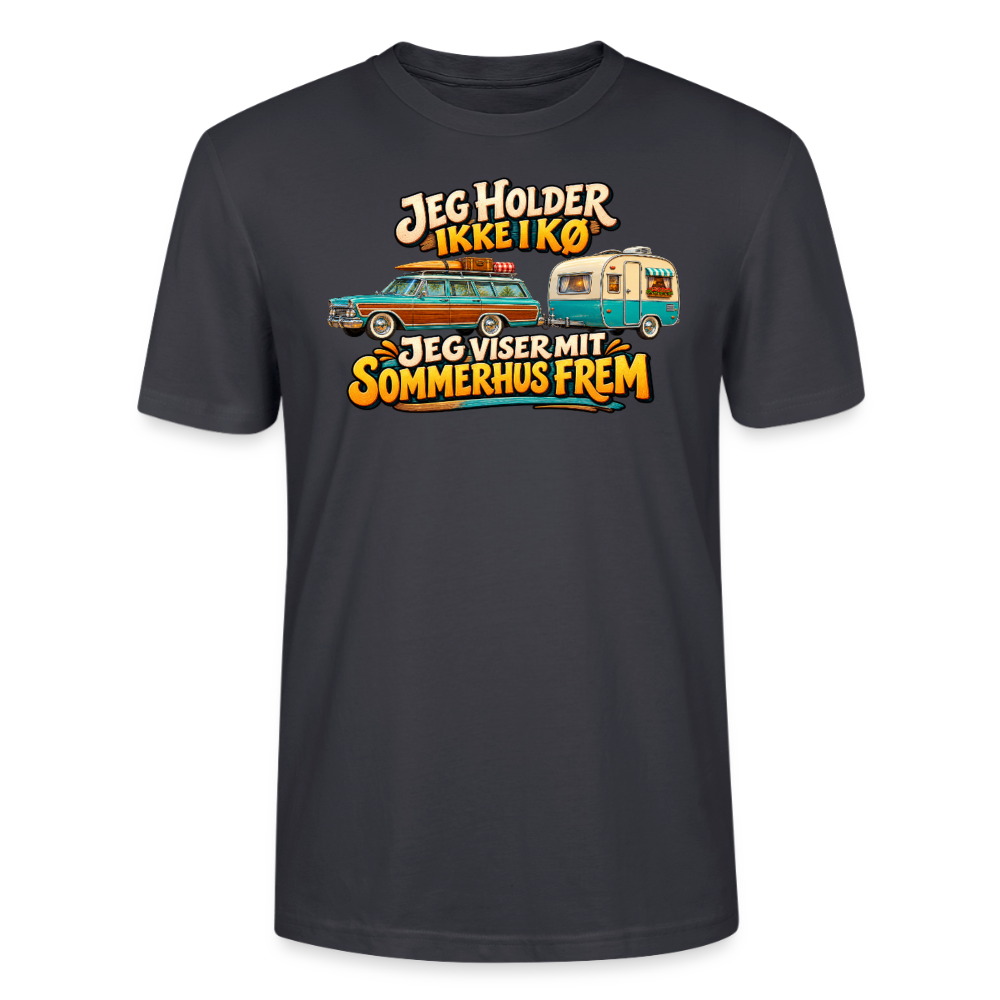 CityShirts - T-shirt - Jeg holder ikke i kø – Jeg viser mit sommerhus frem - CS034 - mørk gråblå