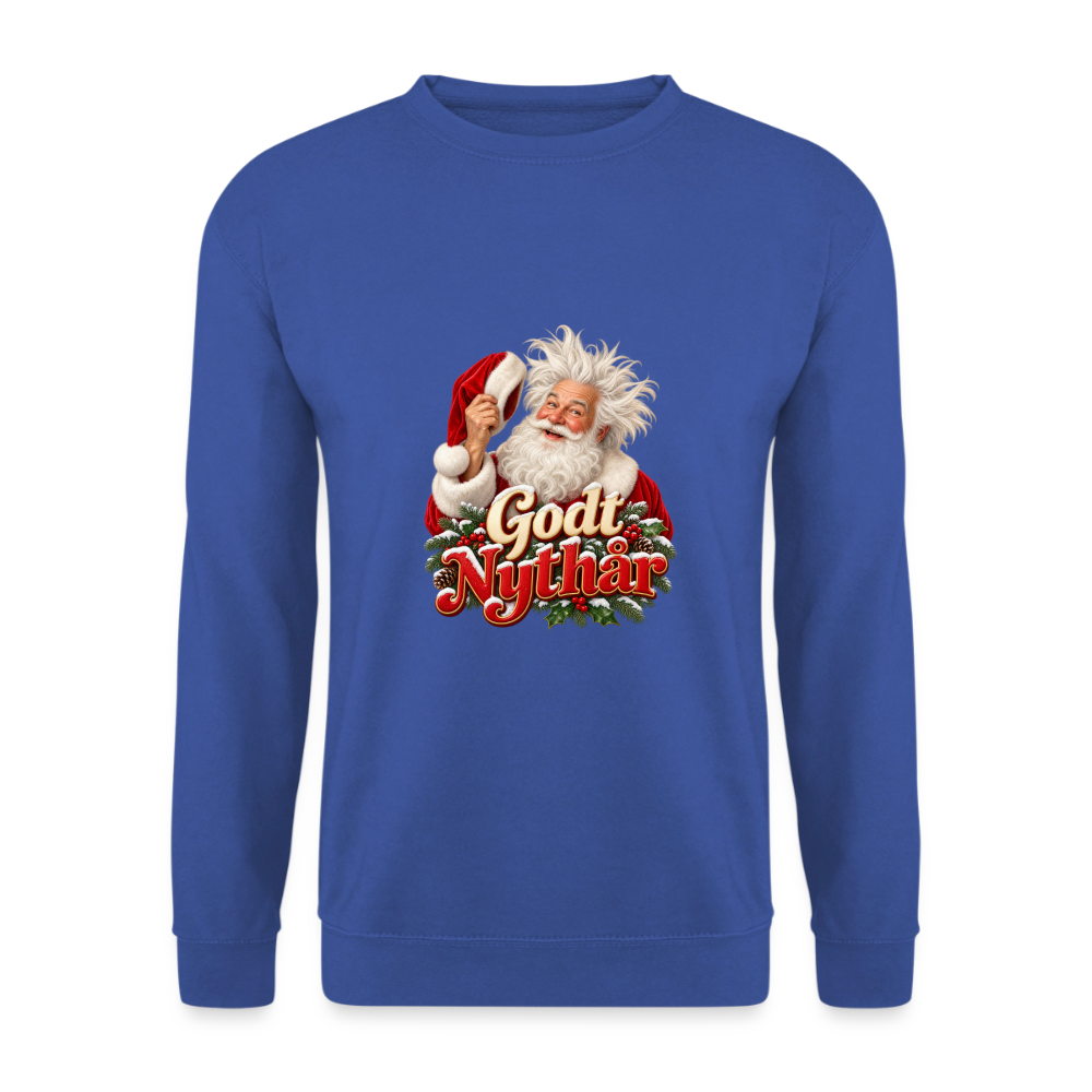 CityShirts - Sweatshirt - Godt Nythår – julemand med morgenhår - CS061 - kongeblå