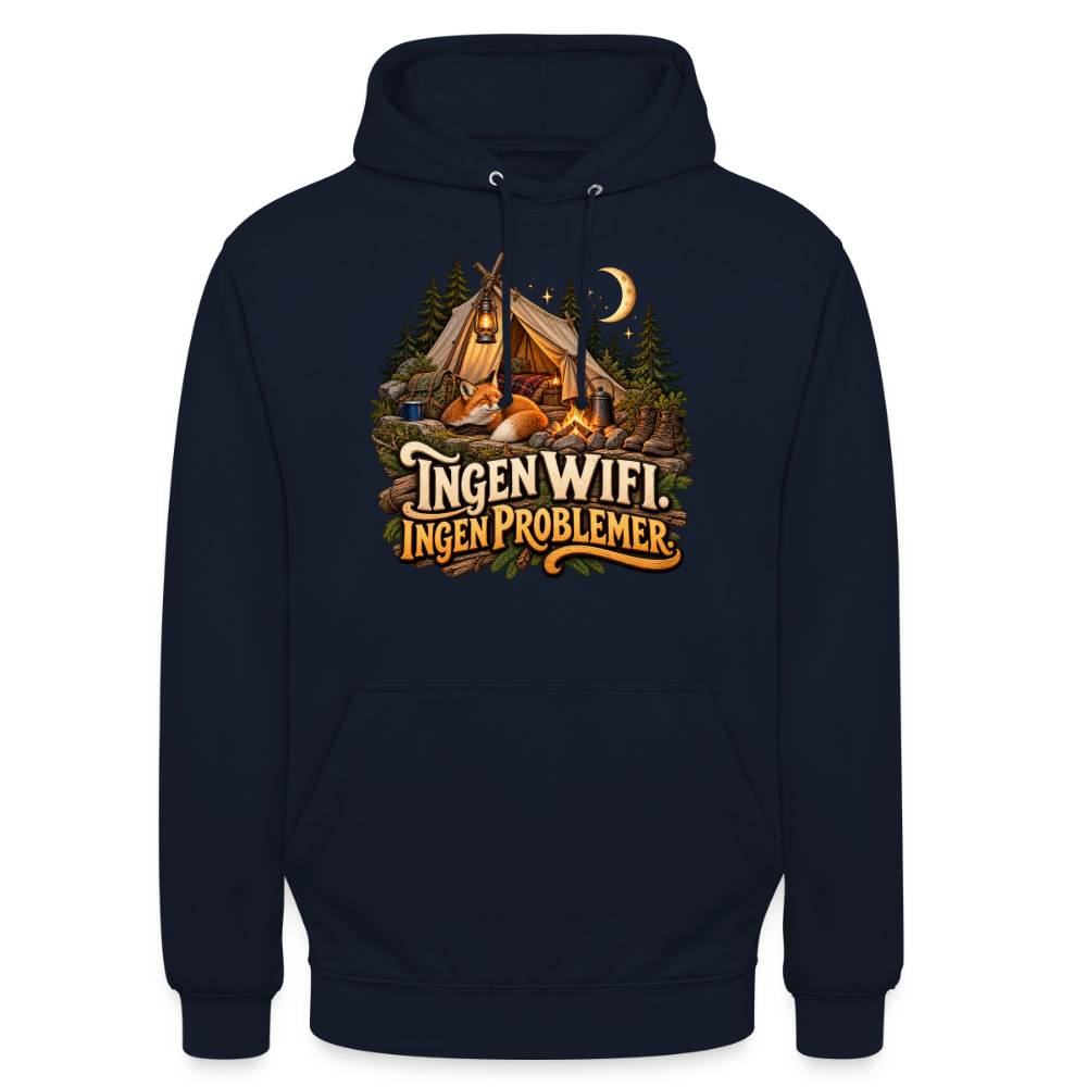 CityShirts - Hoodie - Ingen WiFi. Ingen problemer. - CS036 - marineblå