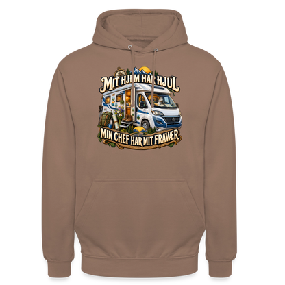 CityShirts - Hoodie - Mit hjem har hjul – Min chef har mit fravær - CS040 - mokka