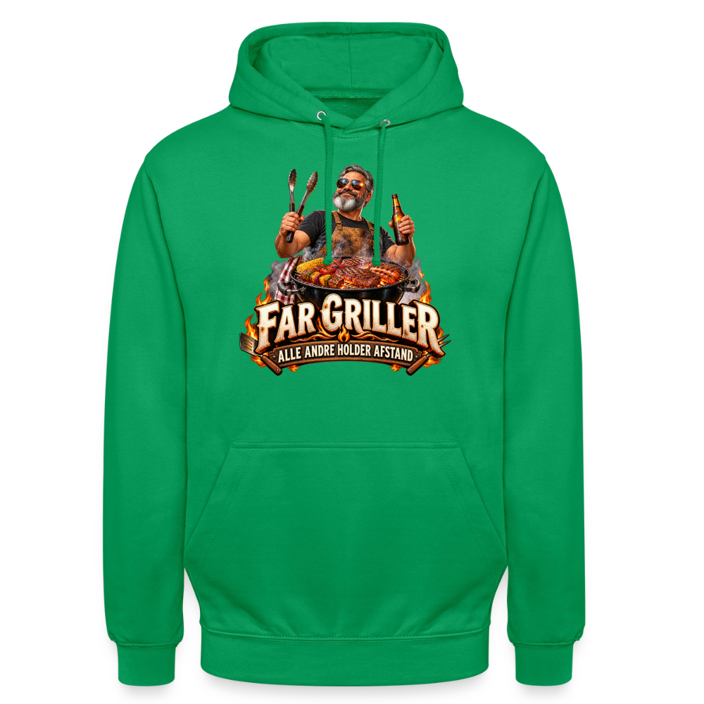 CityShirts - Hoodie - Far griller – Alle andre holder afstand - CS055 - kelly grøn