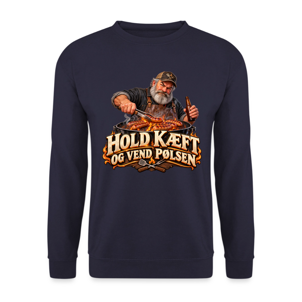 CityShirts - Sweatshirt - Hold kæft og vend pølsen - CS045 - marineblå
