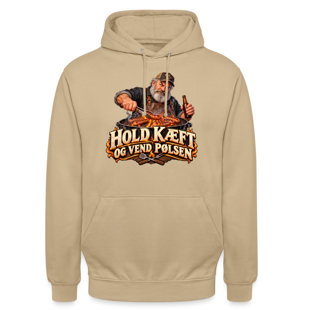 CityShirts - Hoodie - Hold kæft og vend pølsen - CS045 - beige