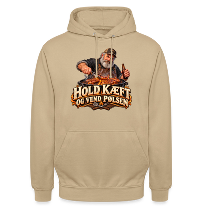 CityShirts - Hoodie - Hold kæft og vend pølsen - CS045 - beige