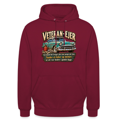CityShirts - Hoodie - Veteran-ejer - CS017 - bordeaux
