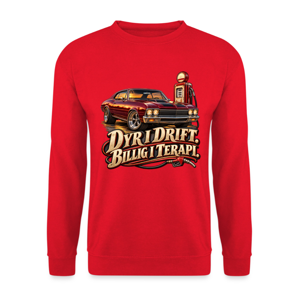 CityShirts - Sweatshirt - Dyr i drift. Billig i terapi. – V8 - CS029 - rød