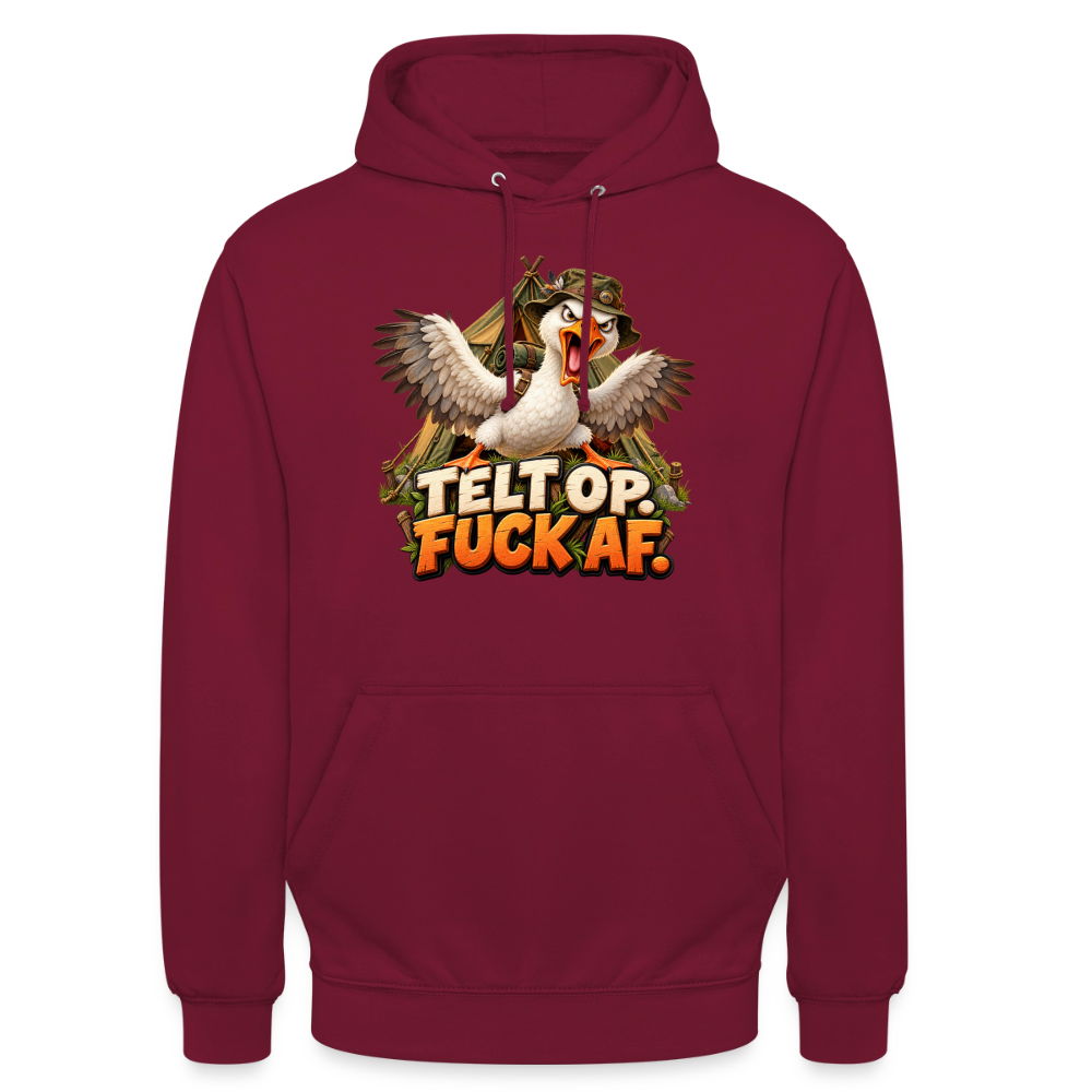 CityShirts - Hoodie - Telt op. Fuck af. - CS037 - bordeaux