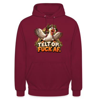 CityShirts - Hoodie - Telt op. Fuck af. - CS037 - bordeaux