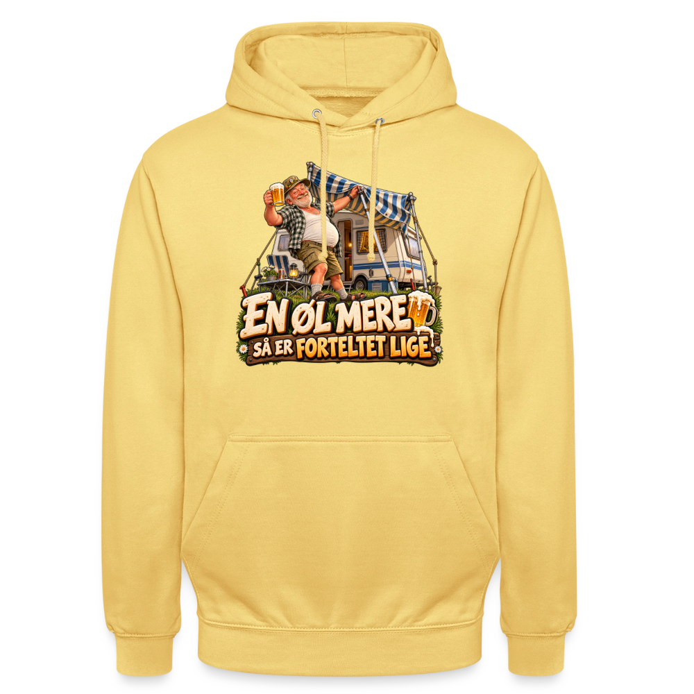CityShirts - Hoodie - En øl mere, så er forteltet lige - CS039 - citrongul