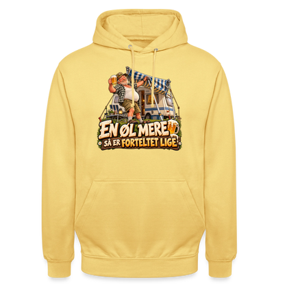 CityShirts - Hoodie - En øl mere, så er forteltet lige - CS039 - citrongul