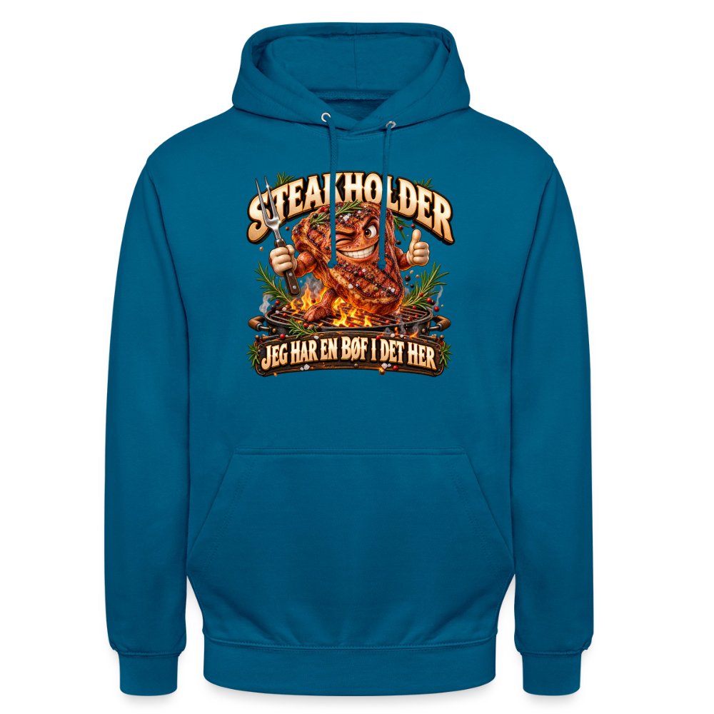 CityShirts - Hoodie - Steakholder – Jeg har en bøf i det her - CS052 - dybt havblå 