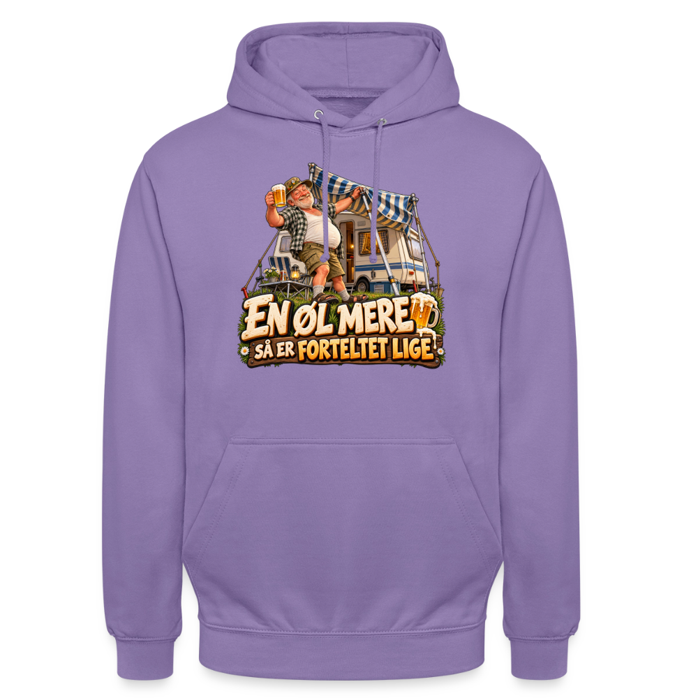 CityShirts - Hoodie - En øl mere, så er forteltet lige - CS039 - lavendel