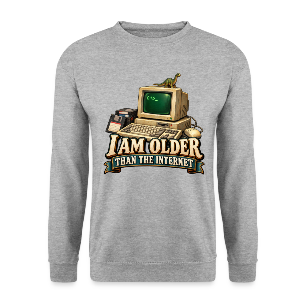 CityShirts - Sweatshirt - I am older than the internet - CS022 - hvidgrå meleret