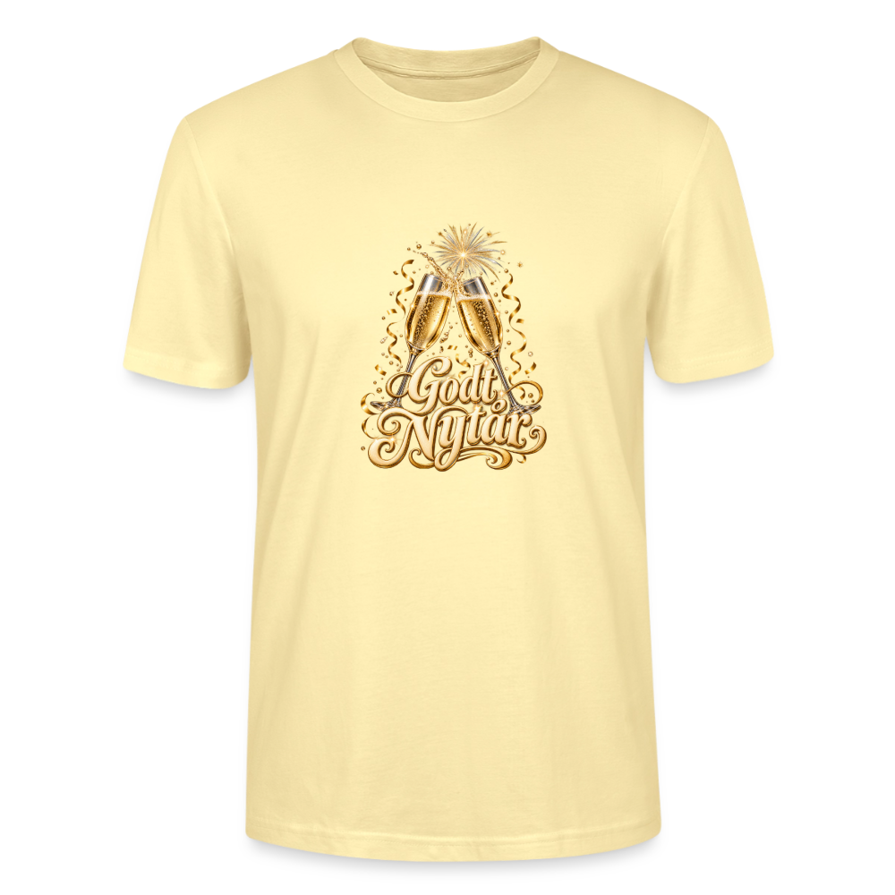 CityShirts - T-shirt - Godt Nytår – champagne og fyrværkeri - CS066 - cremefarvet