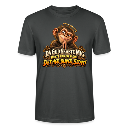 CityShirts - T-shirt - Da Gud skabte mig – Det her bliver sjovt! - CS004 - charcoal