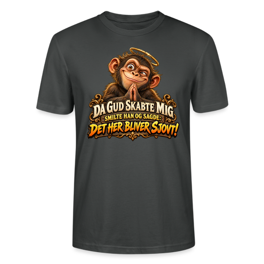 CityShirts - T-shirt - Da Gud skabte mig – Det her bliver sjovt! - CS004 - charcoal