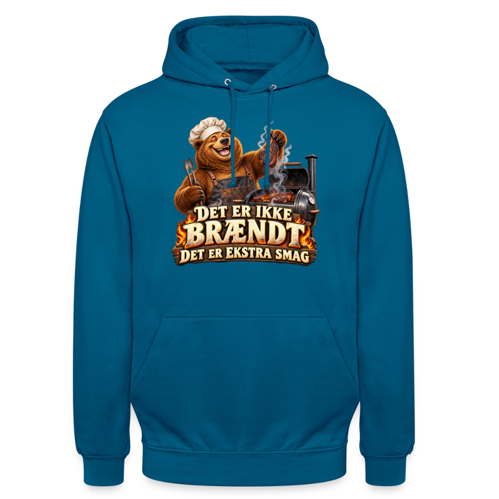 CityShirts - Hoodie - Det er ikke brændt – Det er ekstra smag - CS046 - dybt havblå 