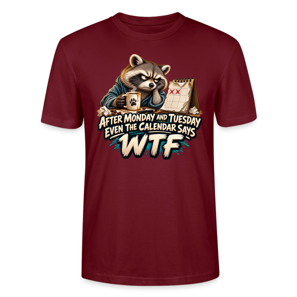 CityShirts - T-shirt - Even the calendar says WTF - CS014 - burgunder-rød
