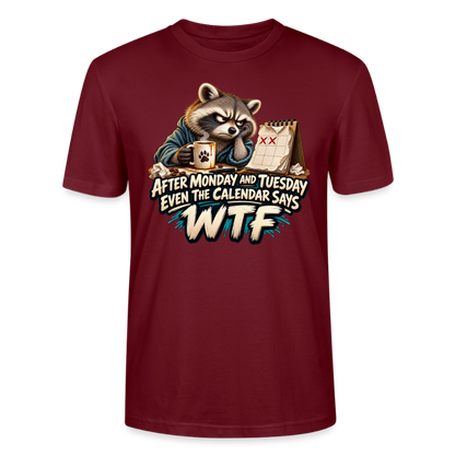CityShirts - T-shirt - Even the calendar says WTF - CS014 - burgunder-rød