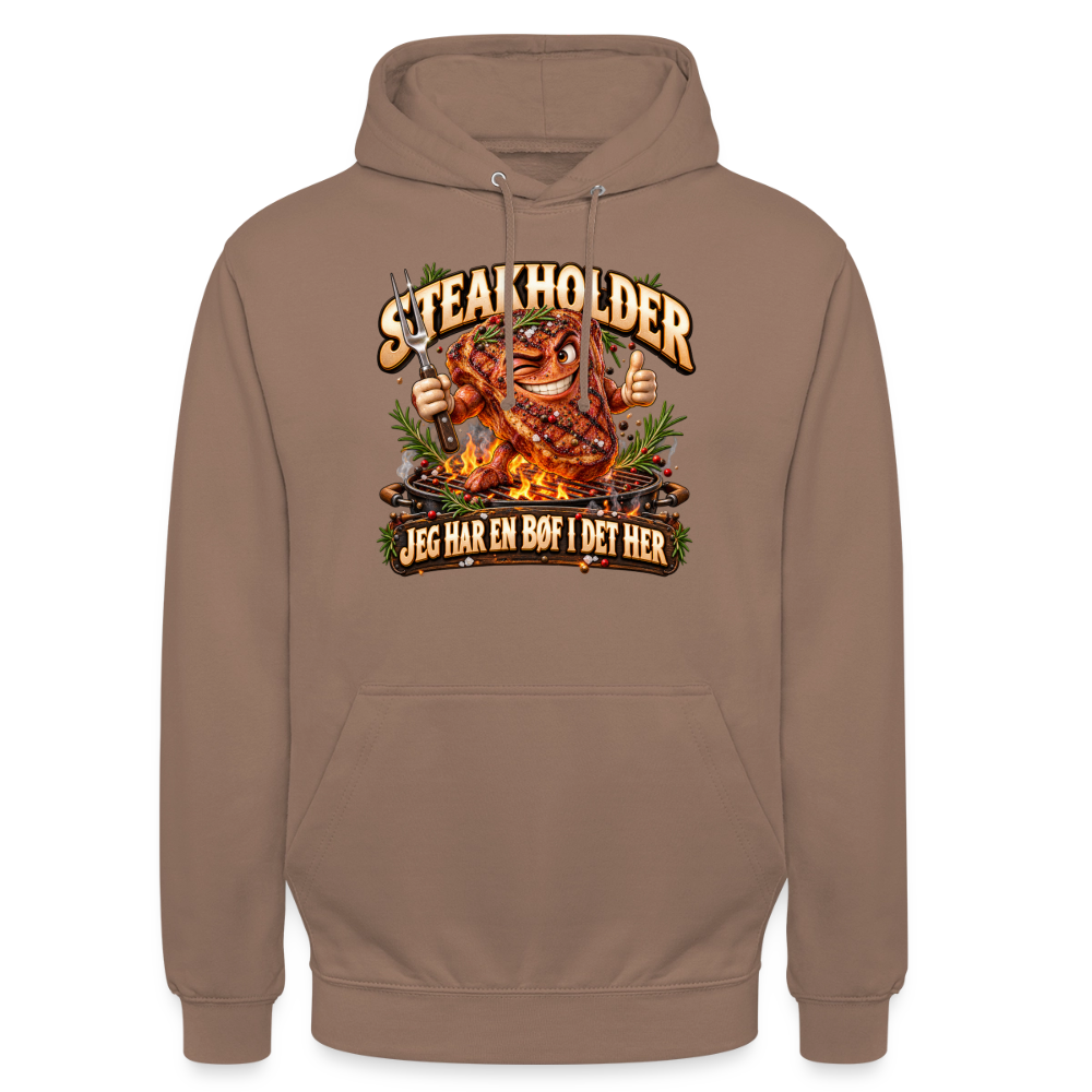 CityShirts - Hoodie - Steakholder – Jeg har en bøf i det her - CS052 - mokka