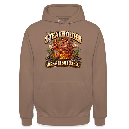 CityShirts - Hoodie - Steakholder – Jeg har en bøf i det her - CS052 - mokka