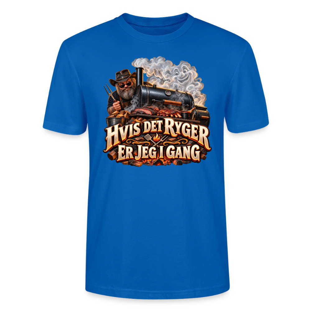 CityShirts - T-shirt - Hvis det ryger, er jeg i gang - CS051 - påfugleblå