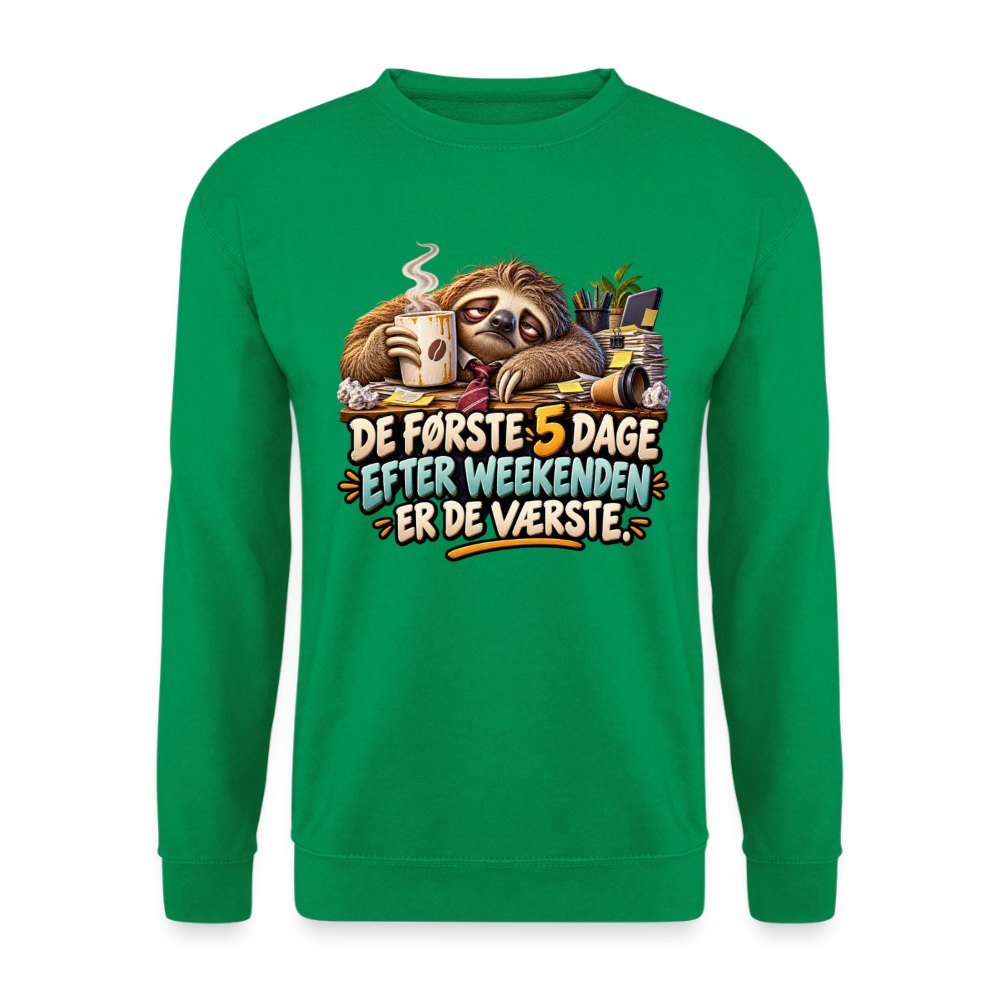 CityShirts - Sweatshirt - De første 5 dage efter weekenden er de værste - CS023 - kelly grøn