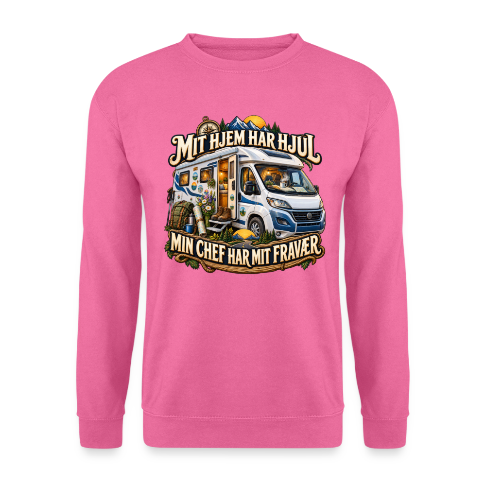 CityShirts - Sweatshirt - Mit hjem har hjul – Min chef har mit fravær - CS040 - pink