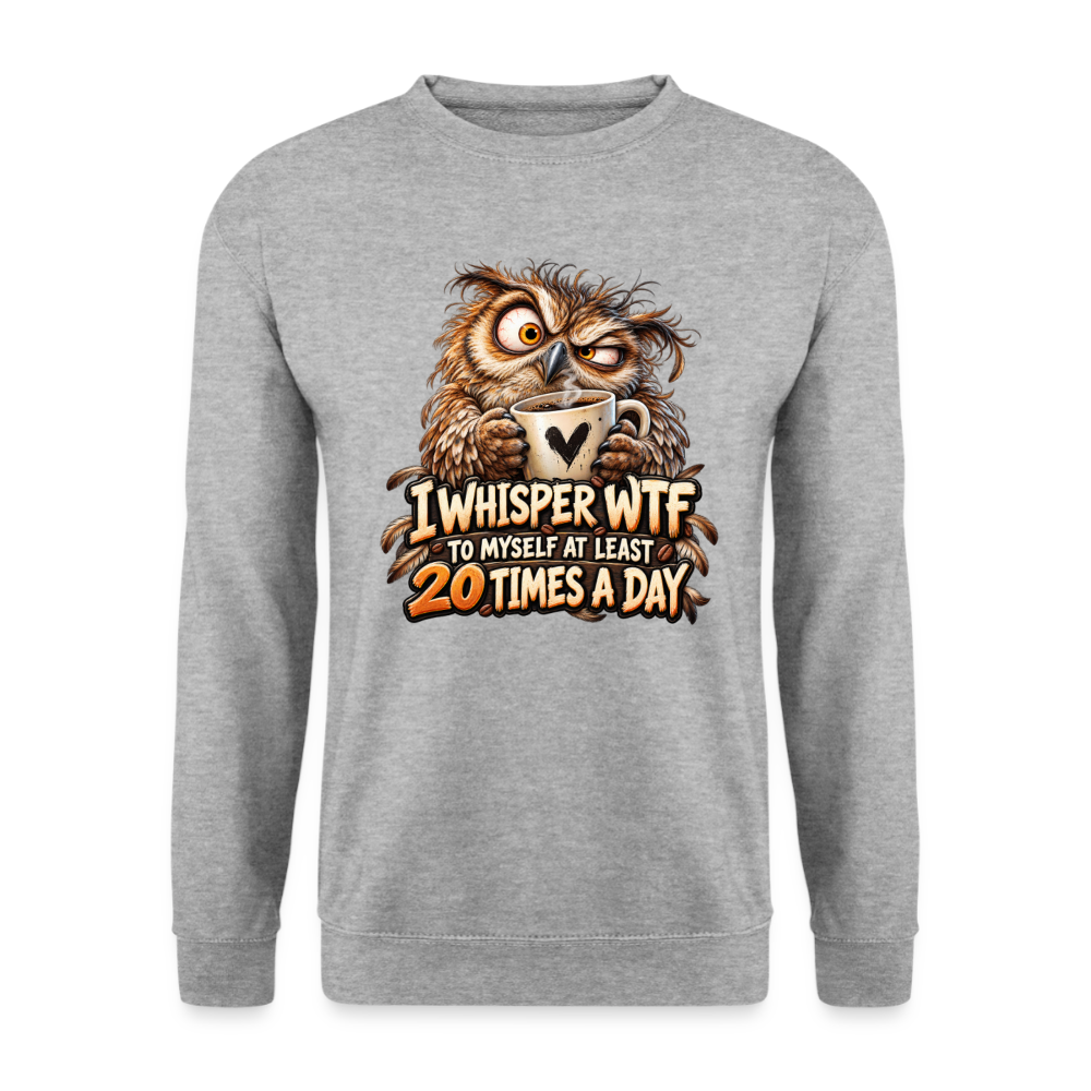 CityShirts - Sweatshirt - I whisper WTF to myself - CS011 - hvidgrå meleret