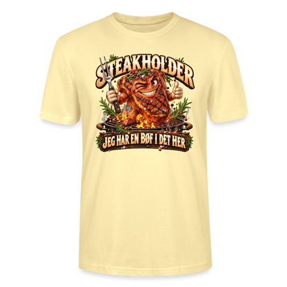 CityShirts - T-shirt - Steakholder – Jeg har en bøf i det her - CS052 - cremefarvet