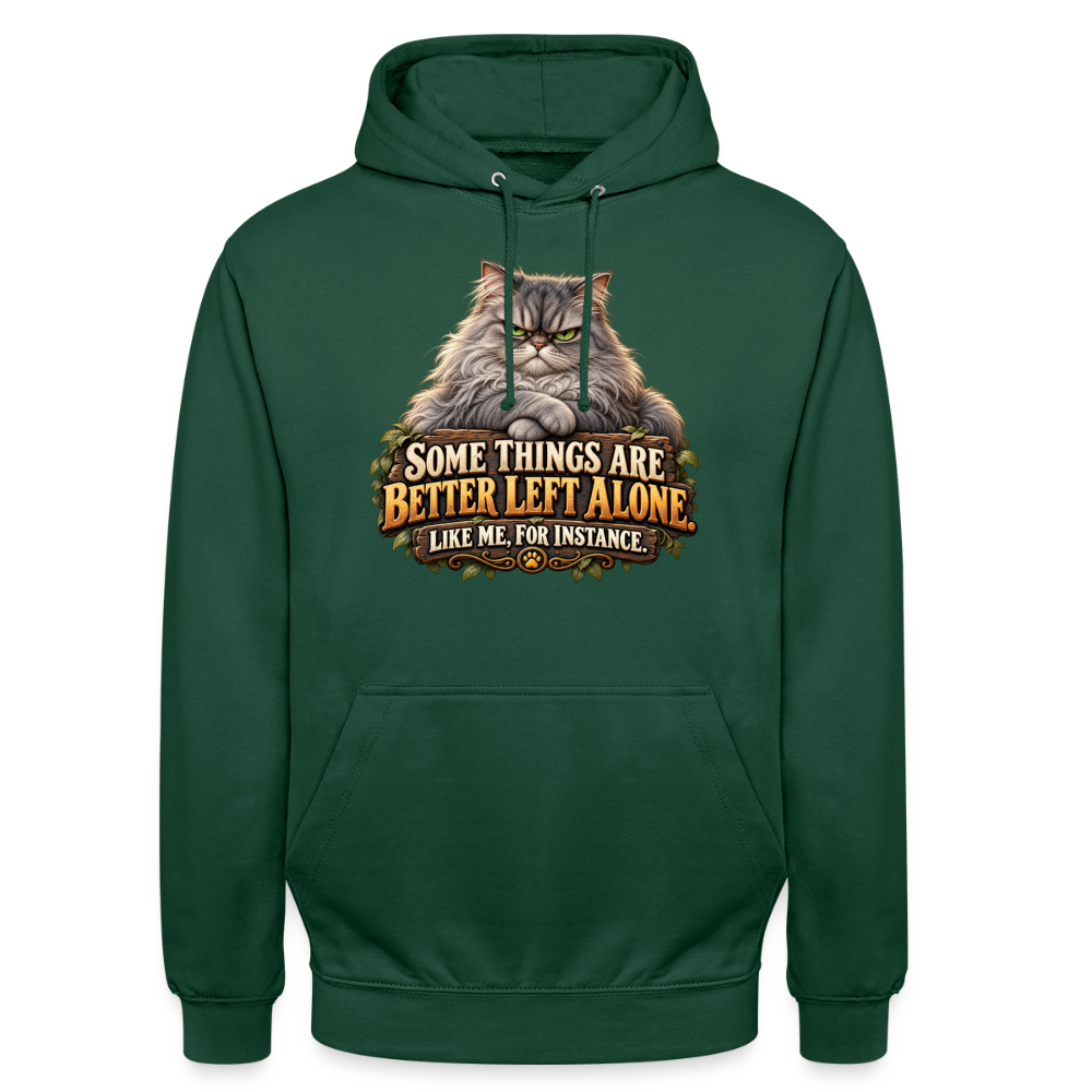 CityShirts - Hoodie - Better left alone – Like me, for instance - CS015 - flaskegrøn