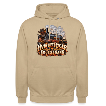 CityShirts - Hoodie - Hvis det ryger, er jeg i gang - CS051 - beige