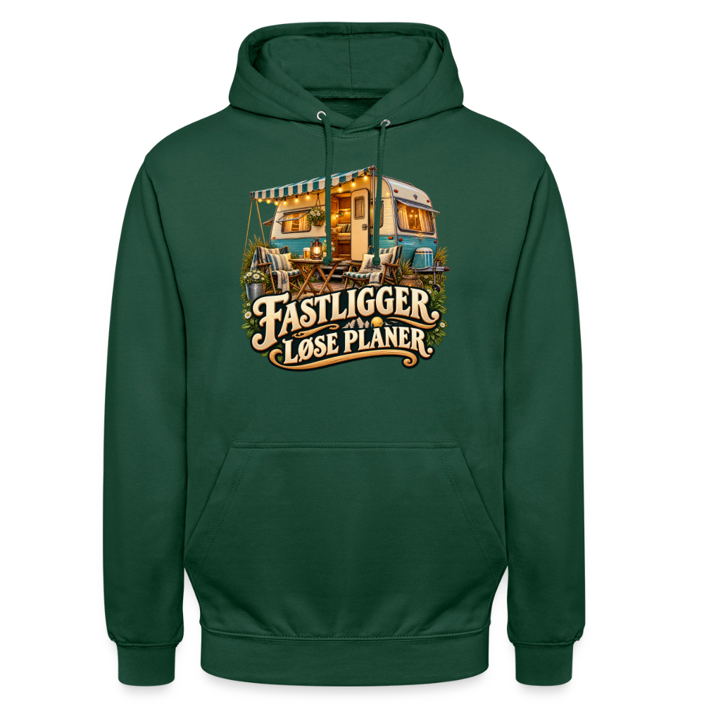 CityShirts - Hoodie - Fastligger. Løse planer. - CS031 - flaskegrøn