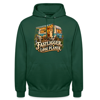 CityShirts - Hoodie - Fastligger. Løse planer. - CS031 - flaskegrøn