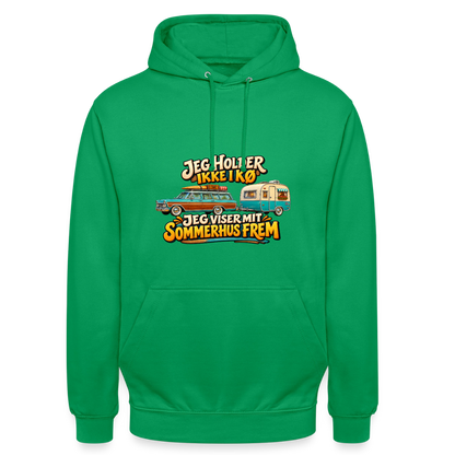 CityShirts - Hoodie - Jeg holder ikke i kø – Jeg viser mit sommerhus frem - CS034 - kelly grøn
