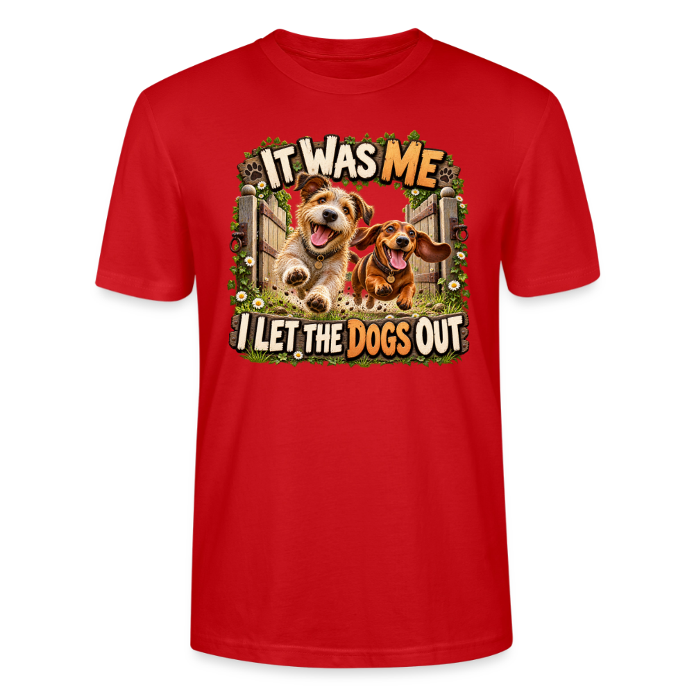 CityShirts - T-shirt - It was me – I let the dogs out - CS013 - rød