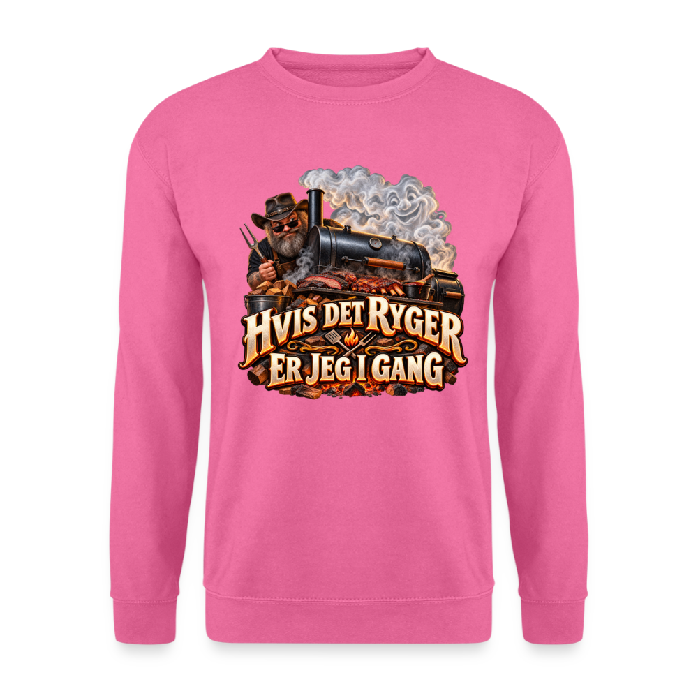 CityShirts - Sweatshirt - Hvis det ryger, er jeg i gang - CS051 - pink