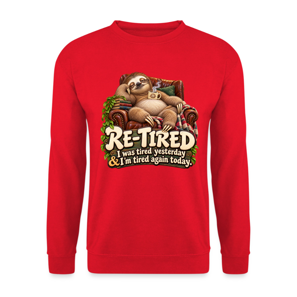 CityShirts - Sweatshirt - Re-tired – Tired again today - CS009 - rød