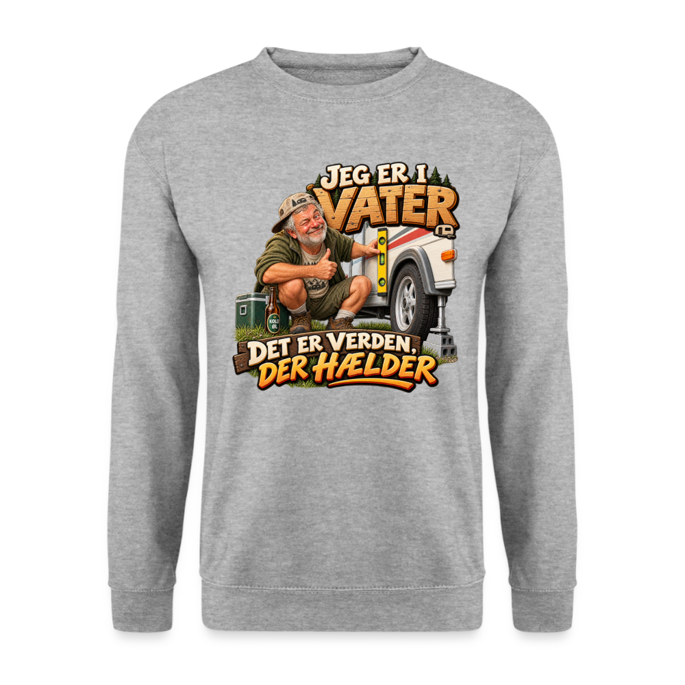 CityShirts - Sweatshirt - Jeg er i vater – Det er verden, der hælder - CS033 - hvidgrå meleret