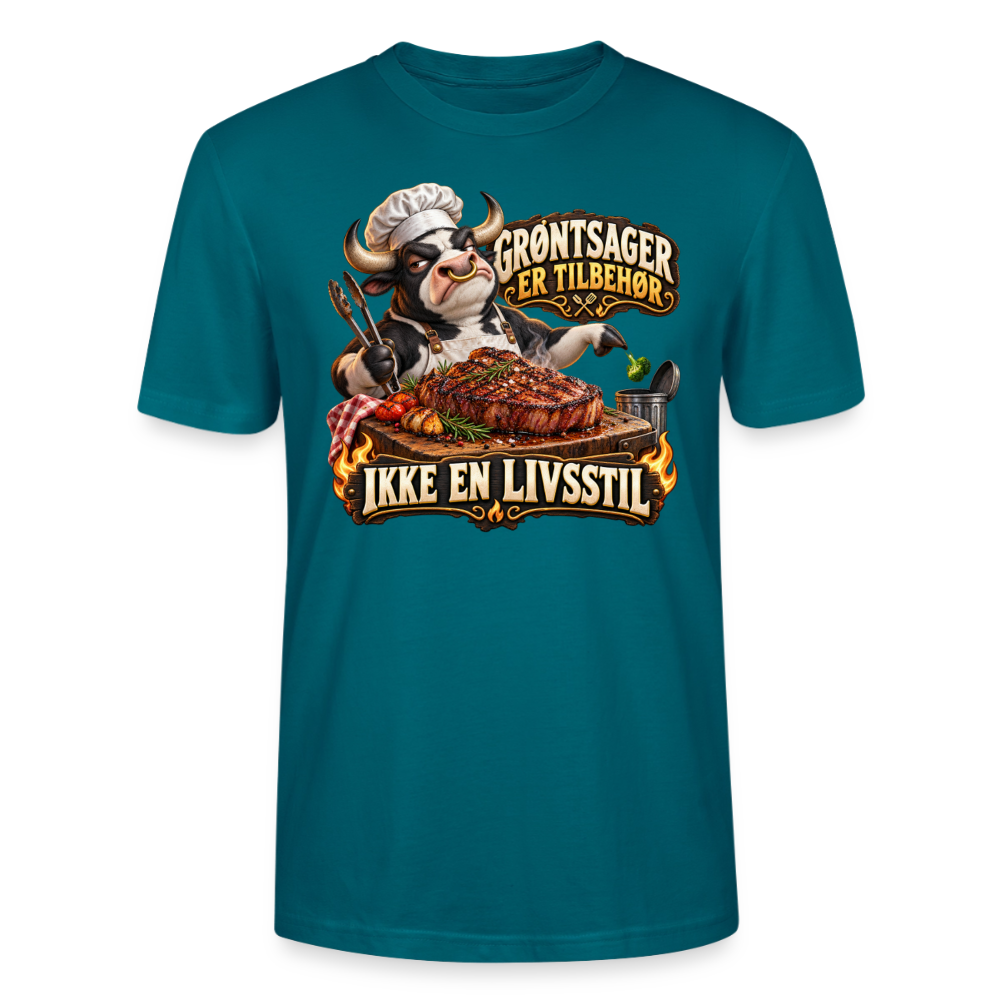 CityShirts - T-shirt - Grøntsager er tilbehør – Ikke en livsstil - CS053 - havblå