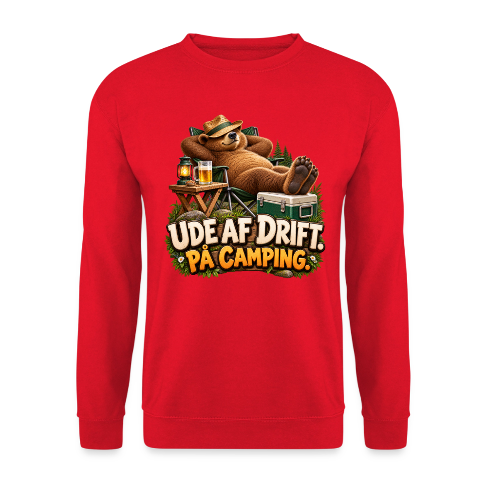 CityShirts - Sweatshirt - Ude af drift. På camping. - CS035 - rød
