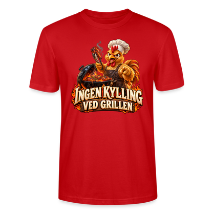 CityShirts - T-shirt - Ingen kylling ved grillen - CS054 - rød