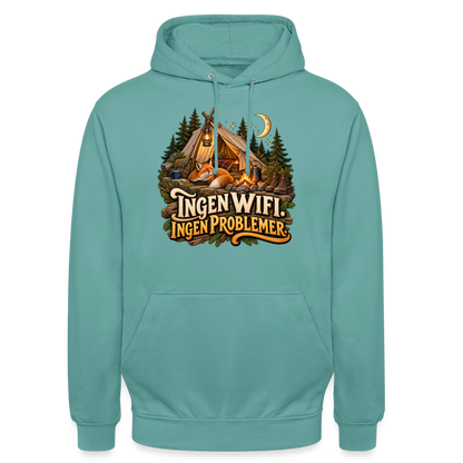 CityShirts - Hoodie - Ingen WiFi. Ingen problemer. - CS036 - pastelturkis