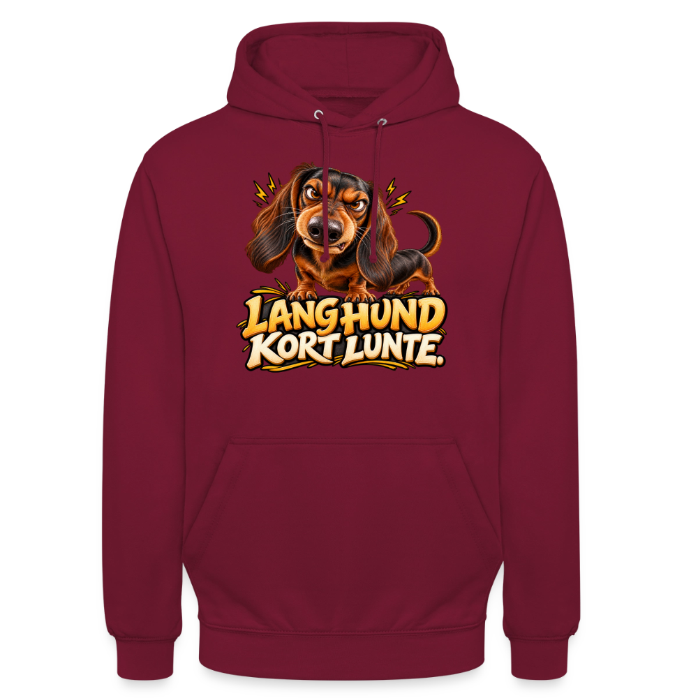 CityShirts - Hoodie - Lang Hund – Kort Lunte - CS026 - bordeaux